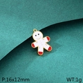 Colgante de hombre de jengibre en esmalte blanco y dorado para joyería DIY - Estilo de Hombre de Jengibre (KLJ10401-ZLA)