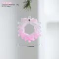 Pink glitter acrylic Christmas wreath pendant with silk bow and silver hanging string - Pink Garland