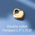 Double-sided 18K gold plated heart lock pendant charm in 1.4x1.7cm mirror finish - D30-Gold Heart Lock