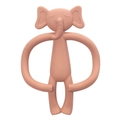 Pink elephant-shaped silicone baby teether toy for soothing and teething relief - Elephant-Brick Red