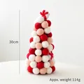 Handgefertigter 30cm Wollfilz Weihnachtsbaum mit roten und rosa Filzkugeln für den Tisch - 30CM Weihnachtsbaum/114g