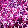 Mix di coriandoli colorati a forma di girino in rosa, viola e bianco con finitura lucida - Colori Misti