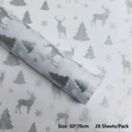Christmas wrapping paper with silver reindeer and snowflake prints, 28 sheets, 50x70cm - Christmas Reindeer Silver (28 Sheets/Pack) / 50x70cm