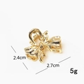 Mini 2.7cm golden bow metal hair claw clip with elegant polished finish for women - Gold Bowknot #1