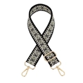 Adjustable diamond pattern replacement bag strap with light gold metal swivel hooks - A-13 Black Matcha Green Diamond