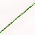 Macro detail of gold tennis necklace with round-cut emerald green stones on white background - Green Zircon - Gold