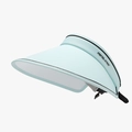Light blue foldable ice silk sun visor hat with wide brim for UV protection - Adjustable / Light Blue