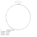 Zilveren roestvrijstalen box chain ketting met karabijnsluiting en verstelbare lengte - 1.5mm Breed (42+8cm) / Staalkleur
