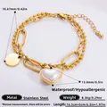 Bracelet en acier inoxydable plaqué or 18 carats avec pendentif cœur et breloque Love Dream - Perle Cœur Love Dream (SL41228)