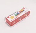 Montessori wooden shape sorter puzzle set in compact white and red retail packaging - Long 4-Column Sorter - Color Box