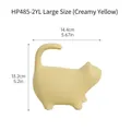 Modern minimalist ceramic cat statue in creamy yellow finish for home office decor - Large / Milky Yellow