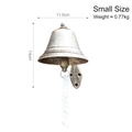 Antique bronze cast iron garden wall bell with decorative bird and scrollwork design - Hanging Bell 7220-Small