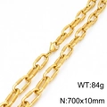 Golden stainless steel Cuban chain necklace with thick links and durable clasp - Necklace 70cm / Gold