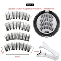 Magnetic fake eyelashes kit WSP-4 with four pairs of black lashes and applicator tool - WSP-4 Style With White Applicator Set