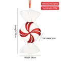 Addobbo natalizio a forma di caramella rossa e bianca da 32cm in PVC con glitter - Caramella a bordo bianco con girandola 32cm