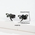 Detailed size specifications for minimalist black dragonfly stud earrings measuring 1.2x0.8cm - 050 Dragonfly Black