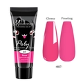 Misscheering 15ml Rose poly nail gel shown in glossy and matte finishes on white background - Rose (07)