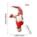 Christmas gnome curtain buckle tieback in red knit hat with size and weight specs - Red Grey