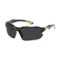 Outdoor sports sunglasses with black aerodynamic frames and yellow non-slip nose pads - Black Frame Yellow Legs Black Lens