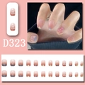 Press-on nails D323 featuring pink gradient base and 3D bear ornaments for women - Nude Pink Gradient 3D Bear Style (D323)