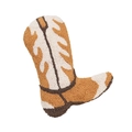 Cowboy boot shaped tufted throw pillow in brown and beige geometric western style - Yellow B240403-2 / 28x36cm (direct Charging Included)