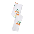 White cotton knit girls leggings featuring colorful 3D embroidery cherry patterns - 3T (Suggested Height 90-95cm) / Colorful Geometric Cherry Print Style (1358)
