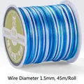 1.5mm blue and white gradient braided cord for DIY jewelry making 45m roll - Spring Water Color