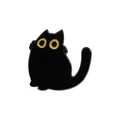 Cartoon-Emaille-Brosche in Katzenform mit gelben Augen in minimalistischem Design - Hockende schwarze Katze Stil(QHXZ330)