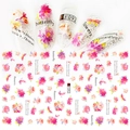 Spring tulip and butterfly nail art sticker F092 with colorful floral patterns - F092 (Fresh Flower Butterfly)