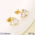 Elegante goldene Fruchtohrringe mit zwei birnenförmigen Kristallen im Design von 11x9mm - Duales Birnen-Zirkonia-Goldstecker (KE119978-GC)