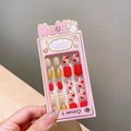 Self-adhesive girls' nail stickers with red hearts and gold glitter patterns - 6# Red Heart