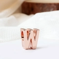 DIY rose gold letter W alphabet charm bead with textured finish for jewelry making - Letter W / Rose Gold
