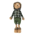 Orsetto natalizio di peluche con giacca a quadretti verdi e pantaloncini decoro - Stile Giacca a Scacchi con Papillon Grigio / Orso con Papillon (Giacca a Scacchi Verdi e Bianchi)