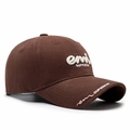Dark brown brushed cotton baseball cap with white 3D emi SUPERIOR embroidery detail - Coffee