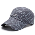Grey tiger camo quick-dry baseball cap with breathable laser-cut holes and white logo - Adjustable / Dark Gray