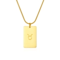 Gold Taurus zodiac pendant necklace with snake chain in minimalist 18K plated finish - Taurus
