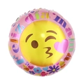 18-inch Mother's Day foil balloon featuring Feliz Día Mamá text and a heart emoji - 18 Inch Blowing Kiss Emoji Round Happy Mother's Day (YX227)