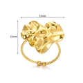Detailansicht des 18K vergoldeten Herzrings mit Hammerschlag-Textur und Kordelband-Design - Unregelmäßiges Gehämmertes Herz (JZ6142) / Gold