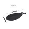 Poggia mestolo in TPE nero facile da pulire tappetino da cucina 20 x 9,5 cm - Nero