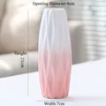 Modern white and pink gradient ceramic vase with 3D geometric diamond texture 21cm - Zhiyi (Pink) 21cm