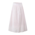 Elegant high-waisted pink maxi skirt with flowing pleated A-line silhouette for women - S / Pink Dress