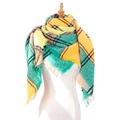 Soft yellow green beige plaid scarf with fringe on display for women winter fashion - Yellow Plaid