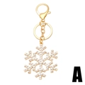 Golden snowflake keychain with sparkling rhinestones for handbags and holiday gifts - Snowflake (Style A)