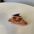 Pinza para el pelo de Halloween con calabaza naranja translúcida y diseño de sombrero mago - Calabaza