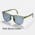 Foldable ink pine green sunglasses with blue polarized lenses and matte frames - 1st Gen - Ink Pine Green