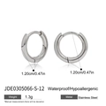 Orecchini a cerchio in acciaio inossidabile argento 12mm con finitura anallergica - 1.20cm / Argento