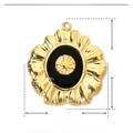 Technical dimensions of oval natural stone pendant in gold and black stainless steel - YE426-3 Flower Shape Black