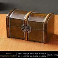 Vintage gray-brown wooden jewelry chest with rustic finish and metallic latch - Distressed Storage Box - Gray-brown