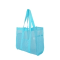 Blue mesh beach bag for kids with durable nylon straps and high capacity mesh storage - Square 3D Mesh Toiletry Bag Blue