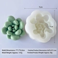 3D succulent silicone mold for DIY candles and soaps with size and weight details - Succulent H-0567
